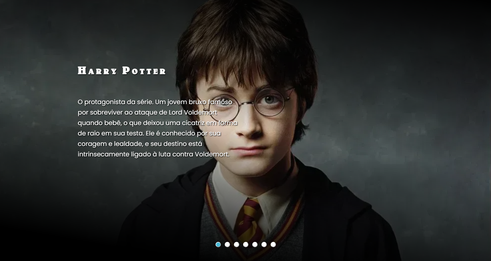 Captura de tela do projeto Seletores